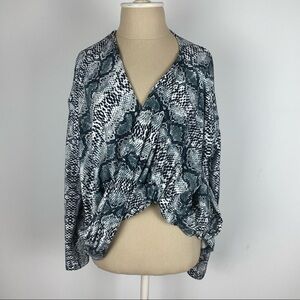 Snakeskin Long Sleeve Twist Top